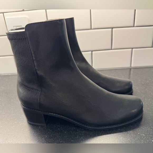 Stuart Weitzman EASYON RESERVE bootie Black leather Sz 7 NEW - Picture 10 of 13